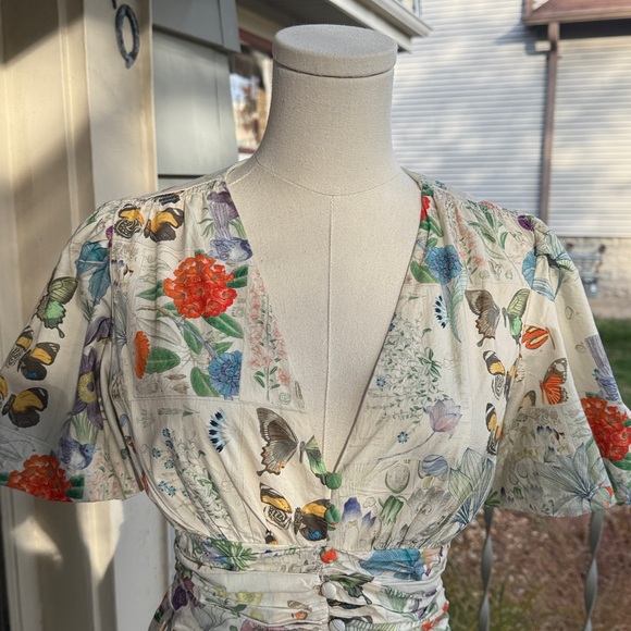 Anthropologie Floral Wrap Midi Dress Multicolor - Picture 2 of 7